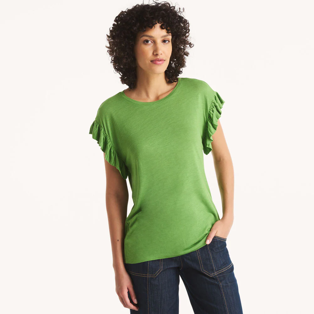 Ruffle Sleeve T-Shirt