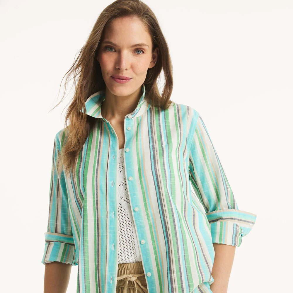 Striped Button-Up Shirt 3 Striped Button-Up Shirt