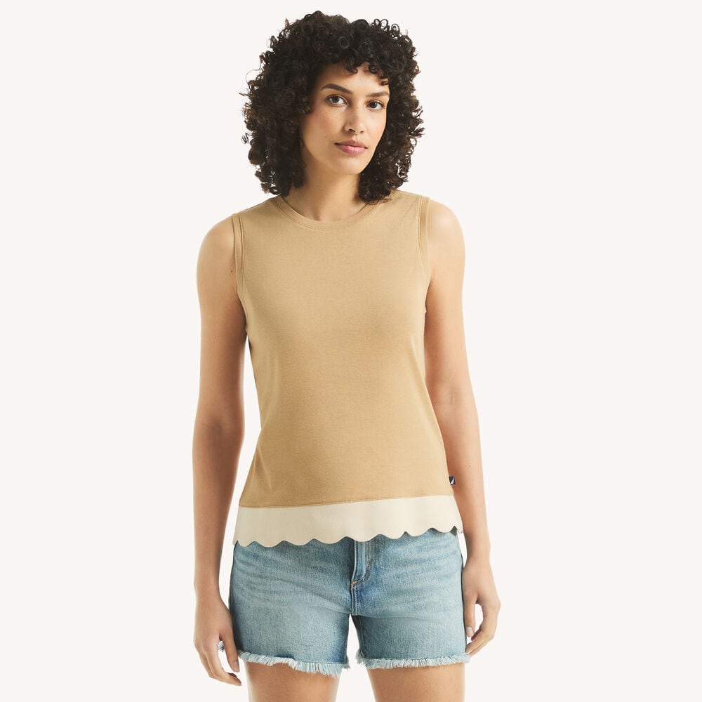 Scallop-Trim Tank Top