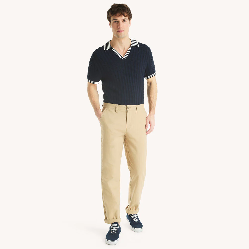 Flat-Front Linen Deck Pant