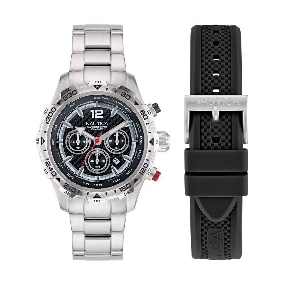 NST Stainless Steel And Silicone Quartz Analog Watch