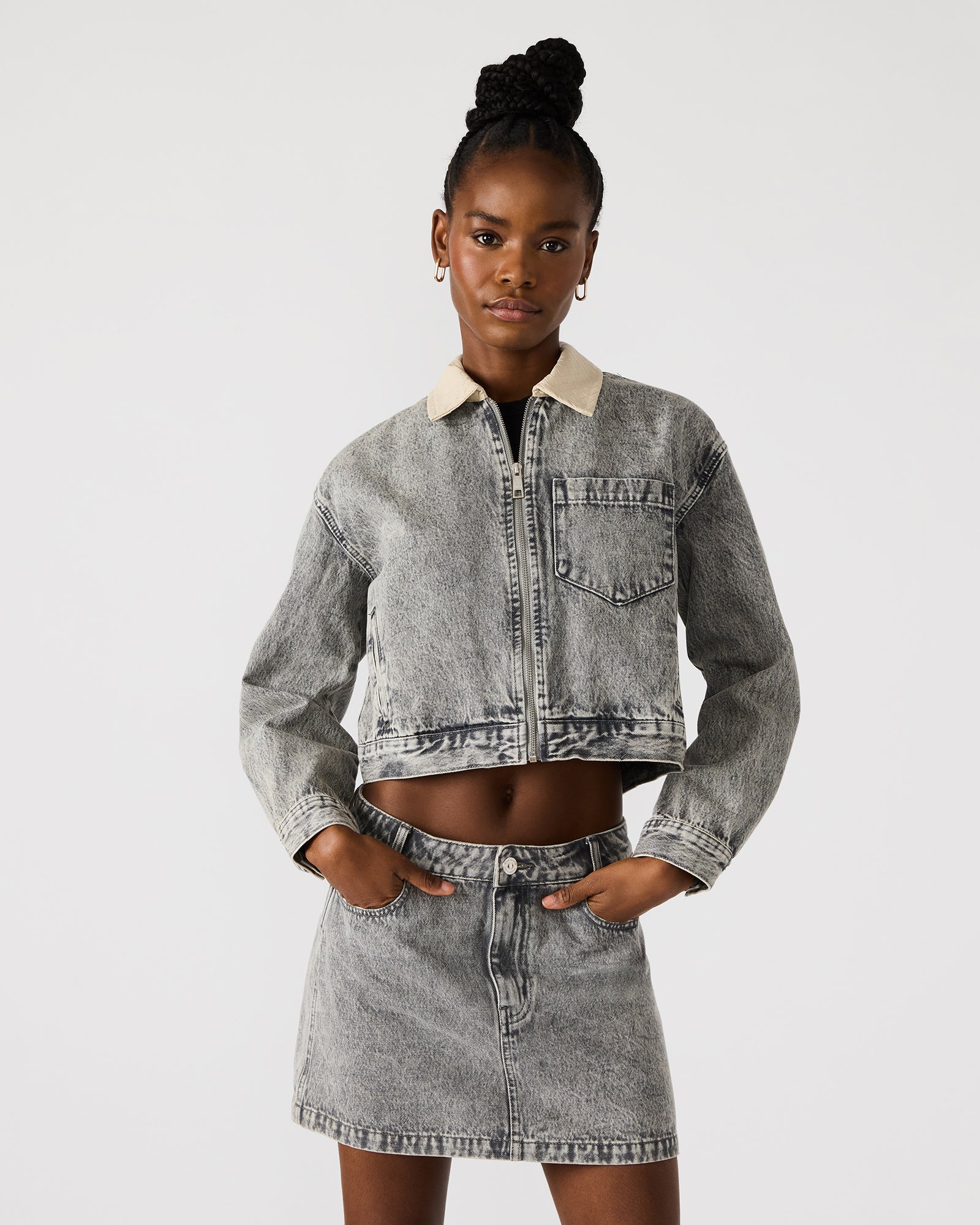 Glacia Denim Jacket Light Grey 2 Glacia Denim Jacket Light Grey