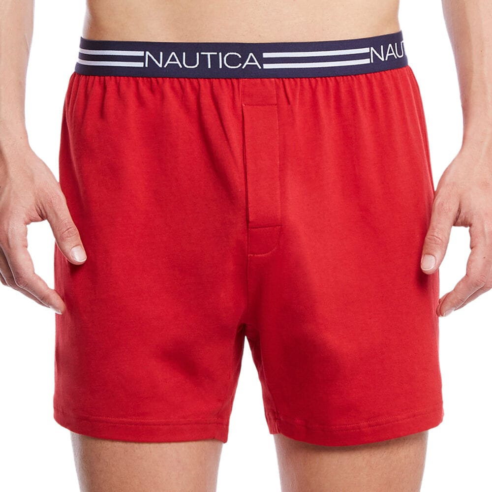 Red Solid Knit Boxers