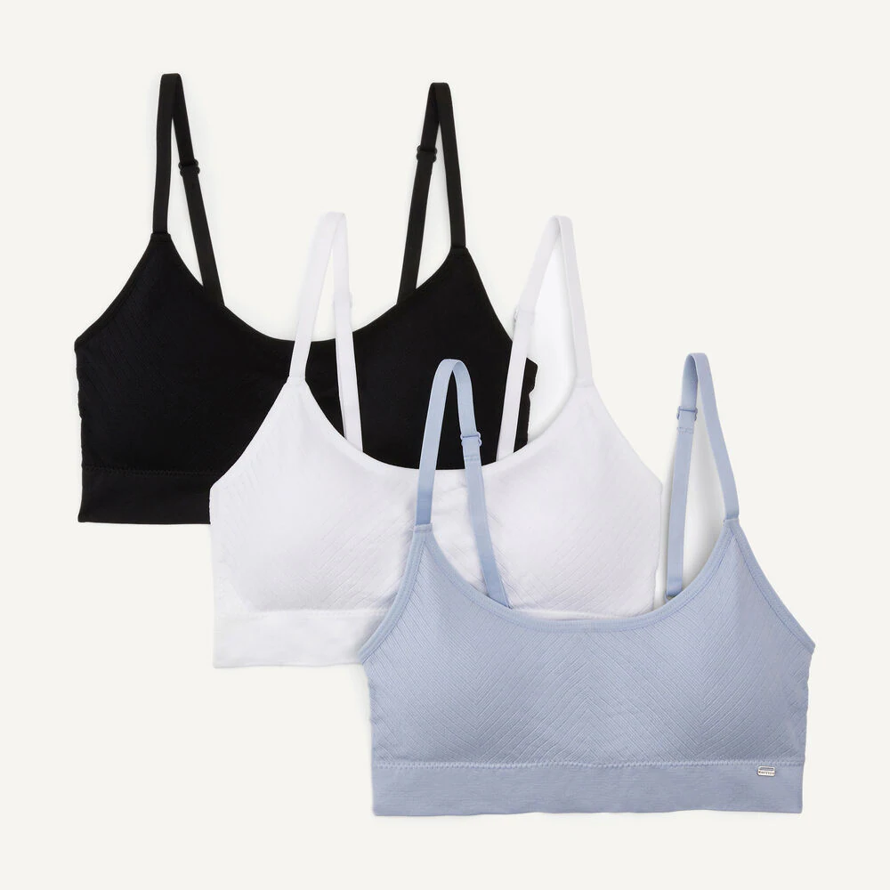 Seamless Chevron Bra, 3-Pack