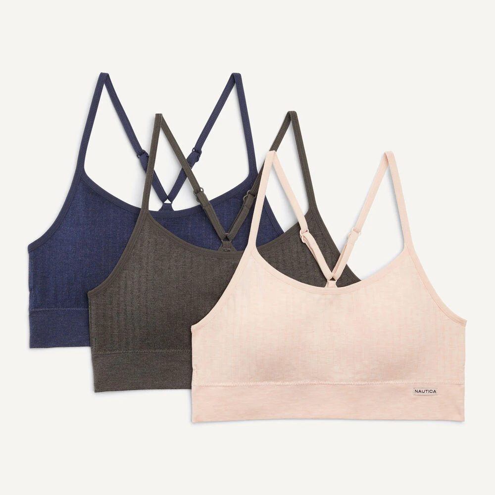 Seamless Ribbed Bra, 3-Pack