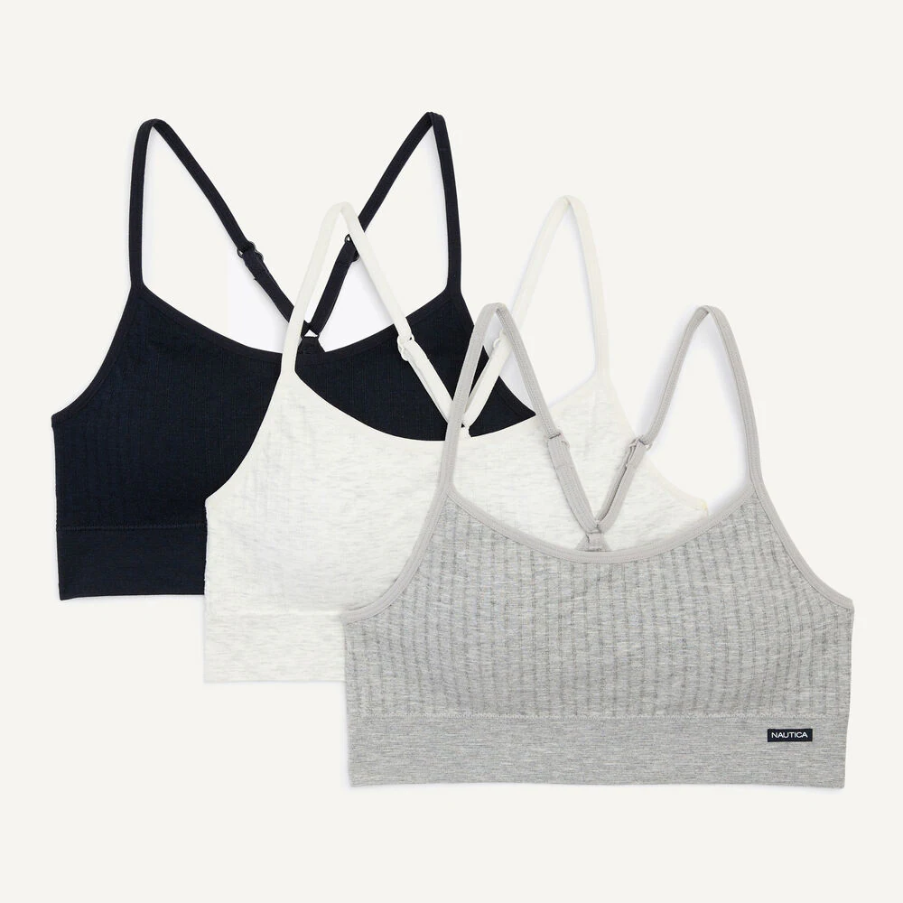 Recycled Seamless Racerback Bra, 3-Pack