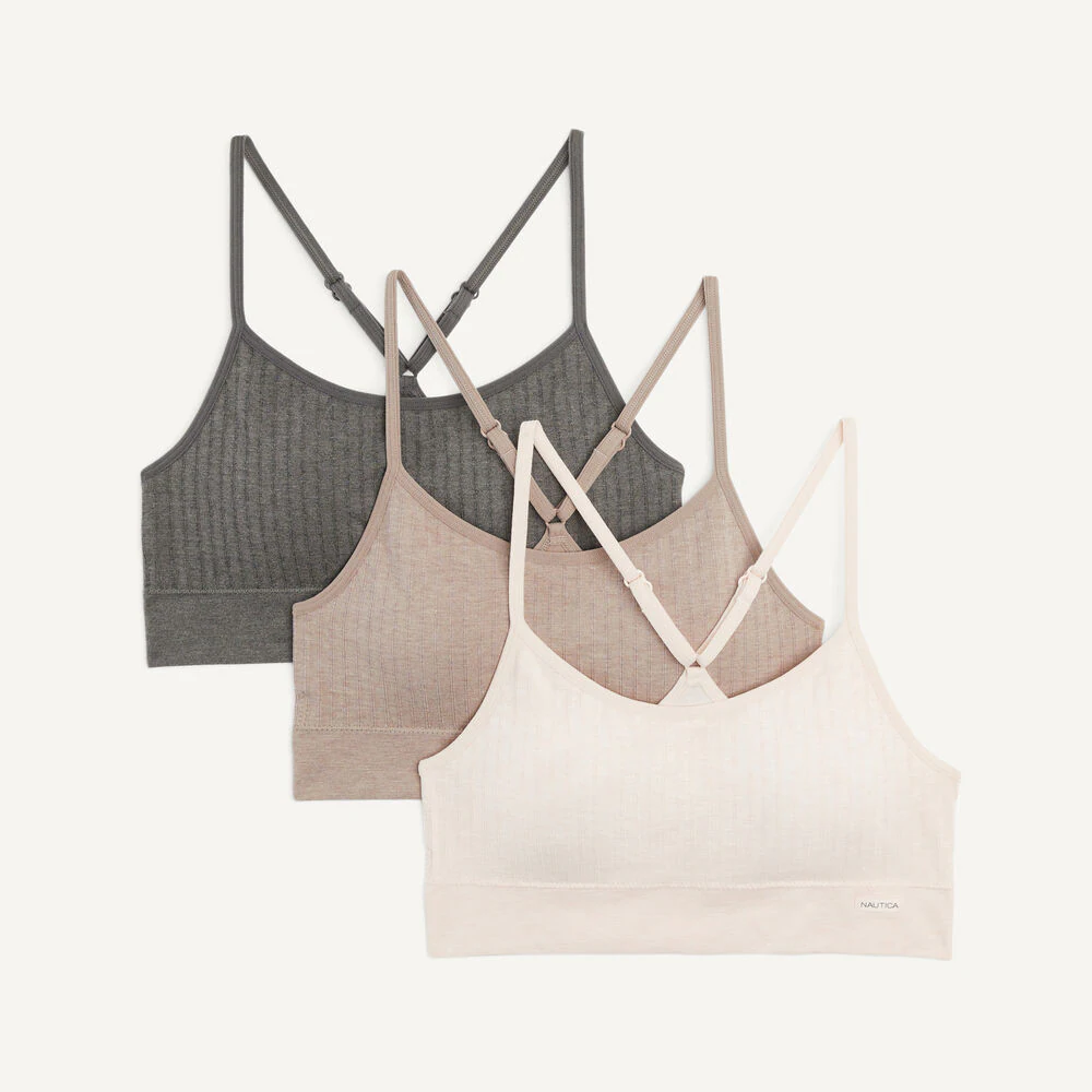 Ribbed Bra, 3-Pack