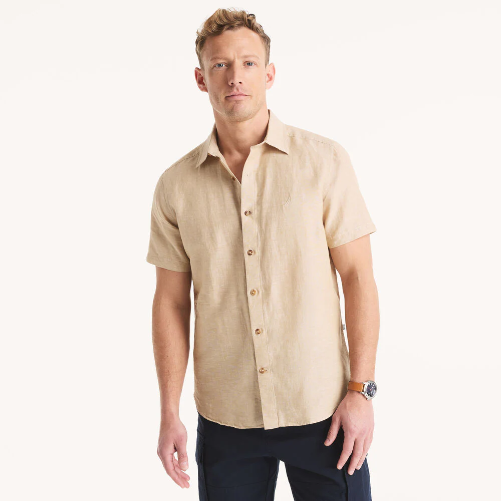 Big & Tall Short-Sleeve Linen Shirt