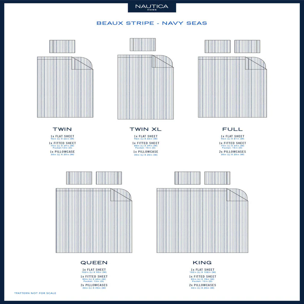 BEAUX STRIPED FULL SHEET SET 5 BEAUX STRIPED FULL SHEET SET