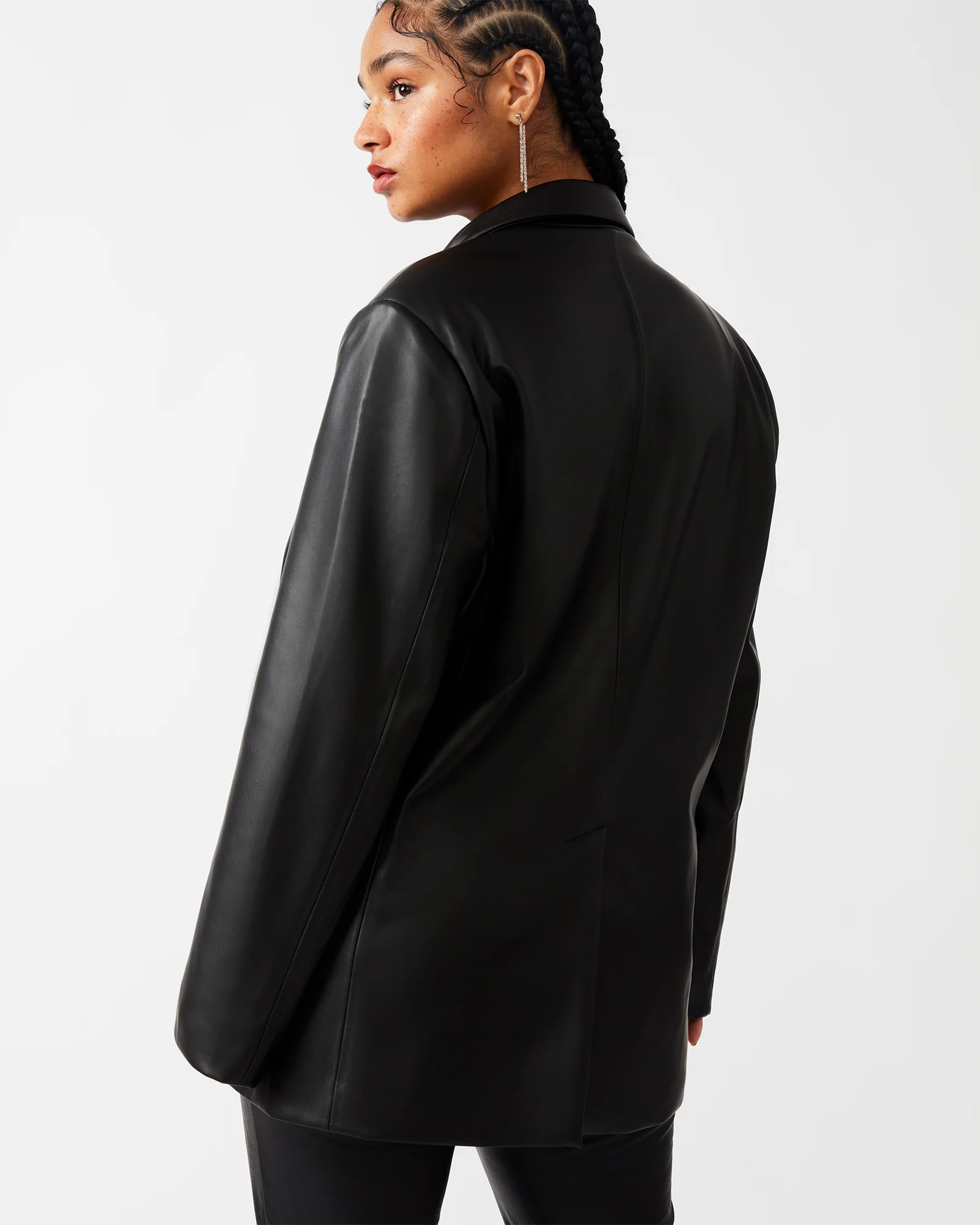 Imaan Faux Leather Blazer Black 4 Imaan Faux Leather Blazer Black