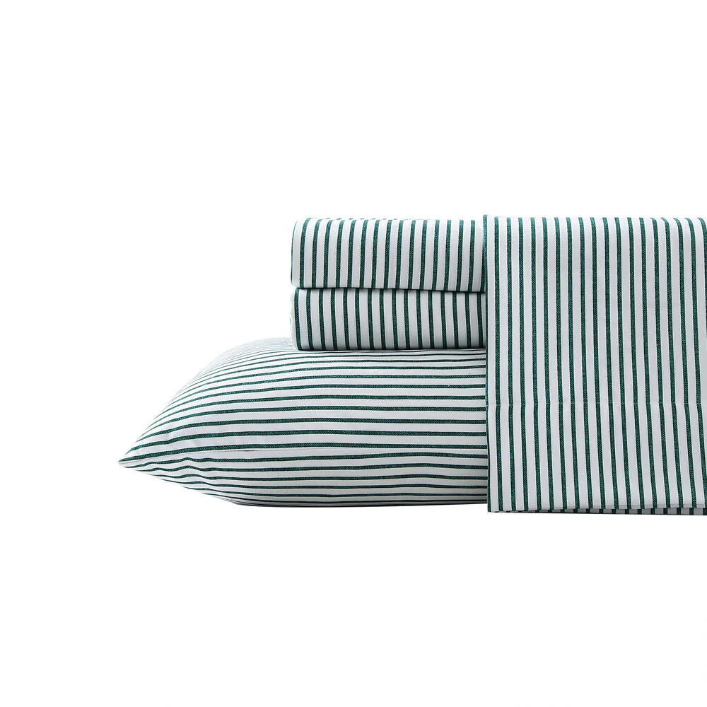 Harmead Green Striped King Flannel Sheet Set 1 Harmead Green Striped King Flannel Sheet Set