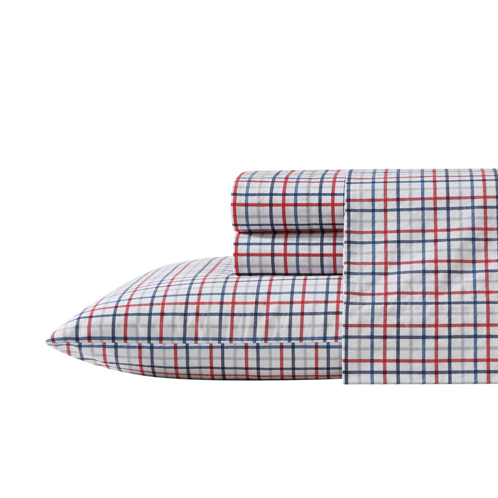Boating Tattersall Plaid Grey Twin XL Sheet Set 1 Boating Tattersall Plaid Grey Twin XL Sheet Set