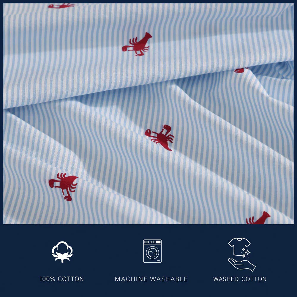 Lobster Walk Blue Twin Sheet Set 2 Lobster Walk Blue Twin Sheet Set