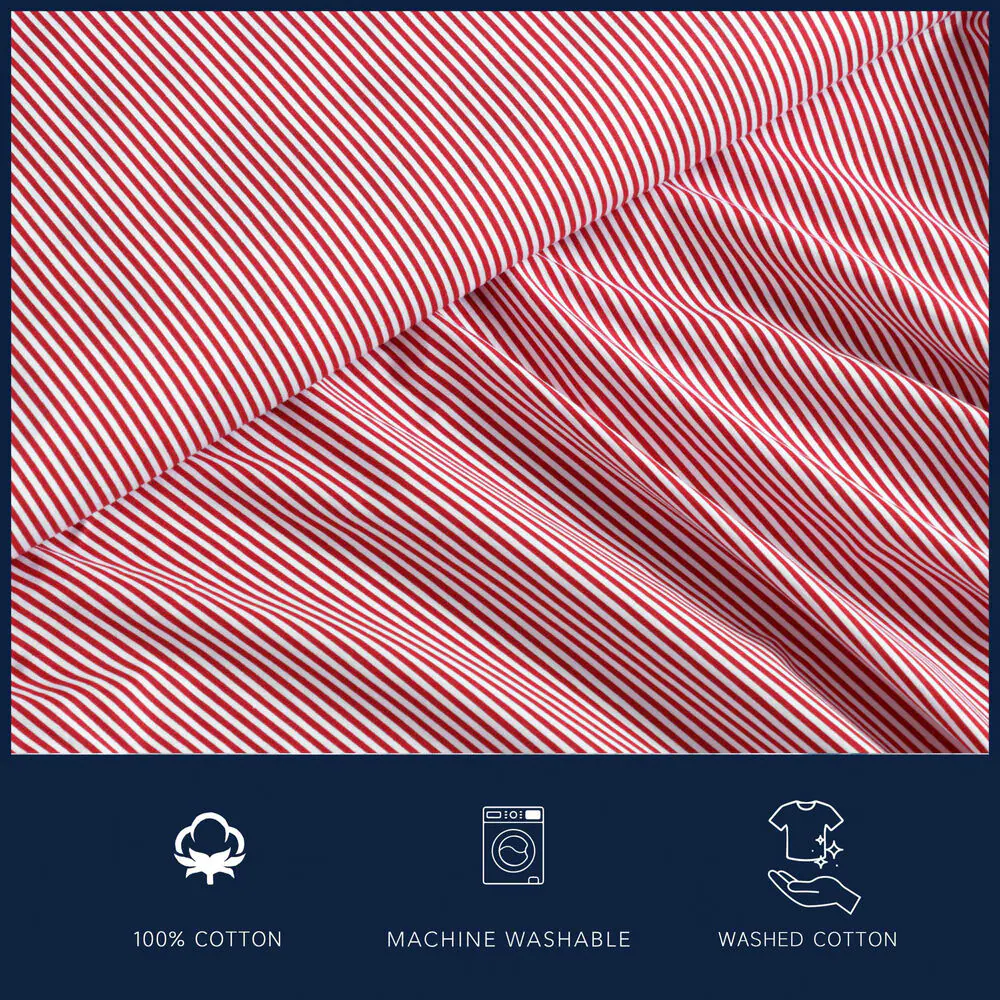 Penny Pinstripe Red Twin XL Sheet Set 2 Penny Pinstripe Red Twin XL Sheet Set