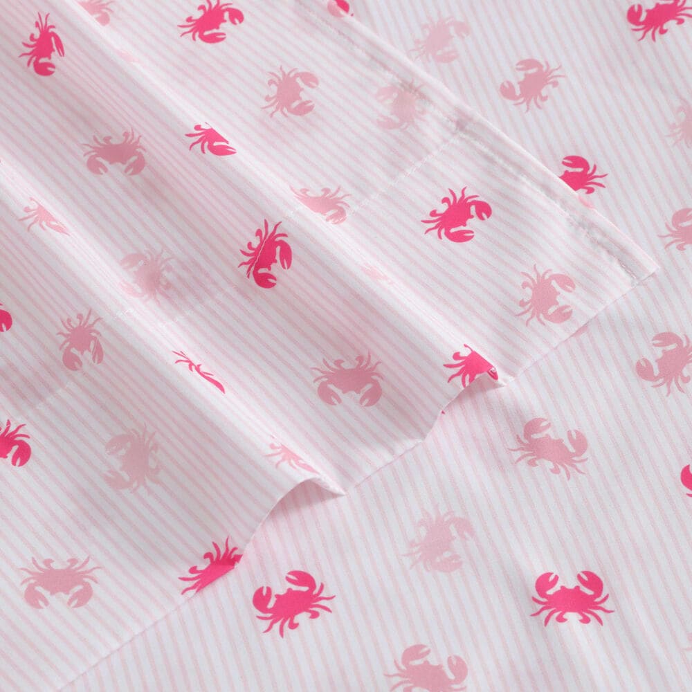 Axton Crab Pink Twin XL Sheet Set 3 Axton Crab Pink Twin XL Sheet Set