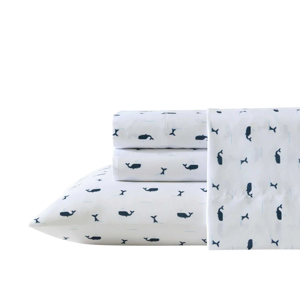 Caspian Whales Navy Full Sheet Set 1 Caspian Whales Navy Full Sheet Set