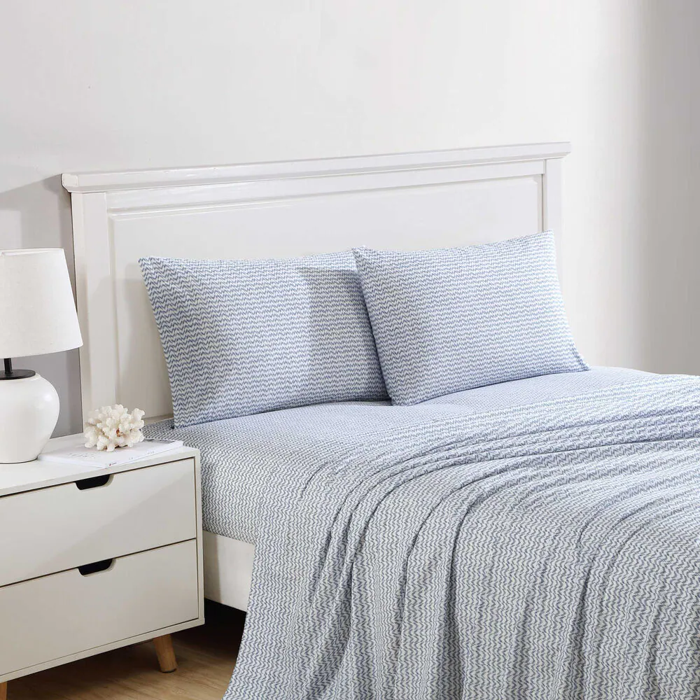 Ikat Wave Blue Full Sheet Set 2 Ikat Wave Blue Full Sheet Set