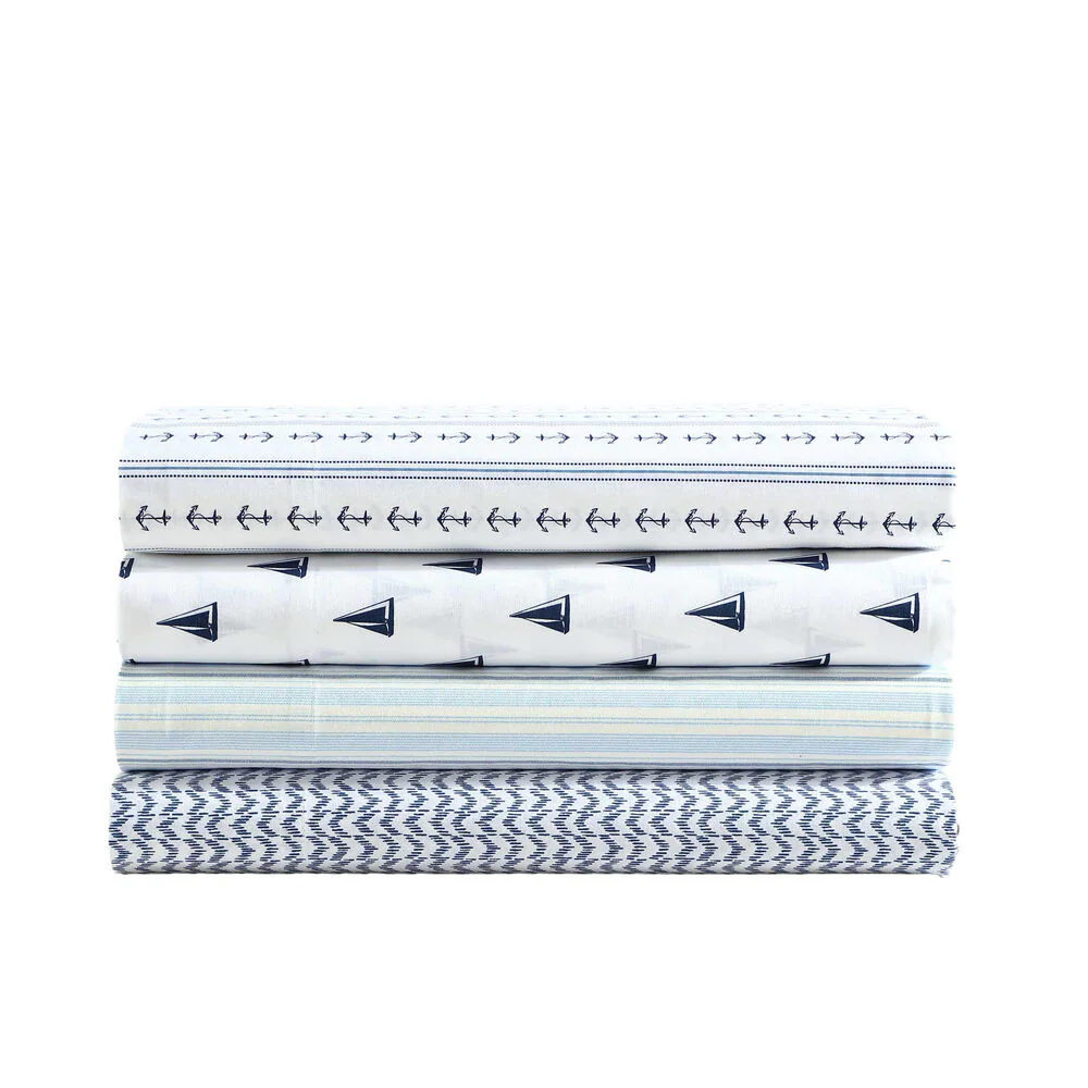 Ikat Wave Blue Full Sheet Set 4 Ikat Wave Blue Full Sheet Set