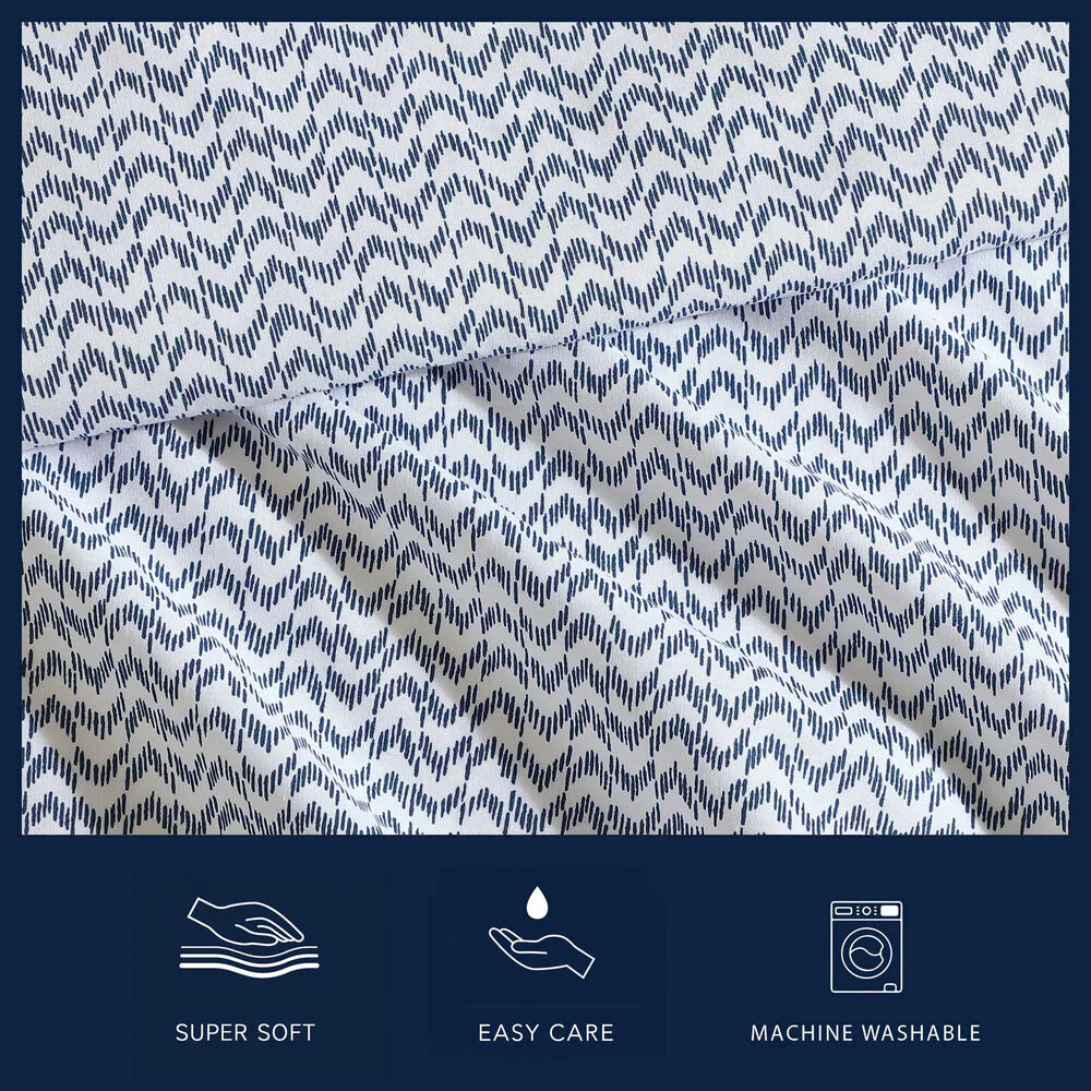 Ikat Wave Blue Full Sheet Set 5 Ikat Wave Blue Full Sheet Set