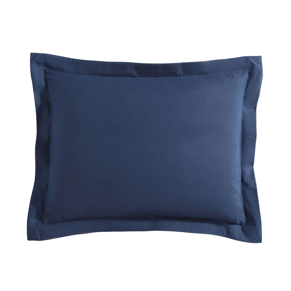Solid Navy Queen Reversible Comforter & Sham Set 5 Solid Navy Queen Reversible Comforter & Sham Set