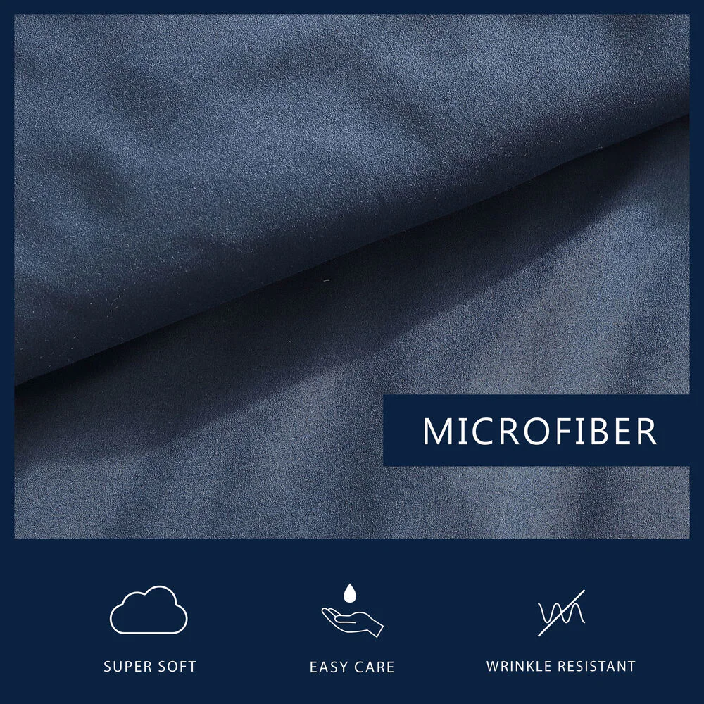 Solid Navy Queen Reversible Comforter & Sham Set 7 Solid Navy Queen Reversible Comforter & Sham Set