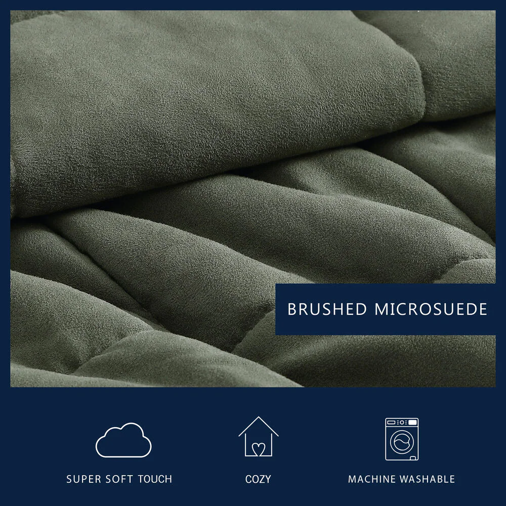 Beckett Green King Reversible Comforter & Sham Set 8 Beckett Green King Reversible Comforter & Sham Set