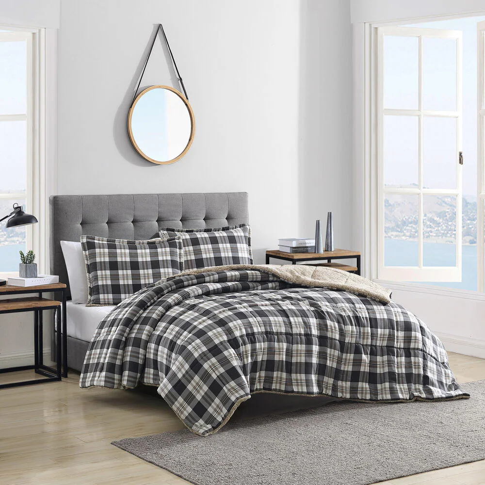 Lewes Grey Full/Queen Reversible Comforter & Sham Set 1 Lewes Grey Full/Queen Reversible Comforter & Sham Set