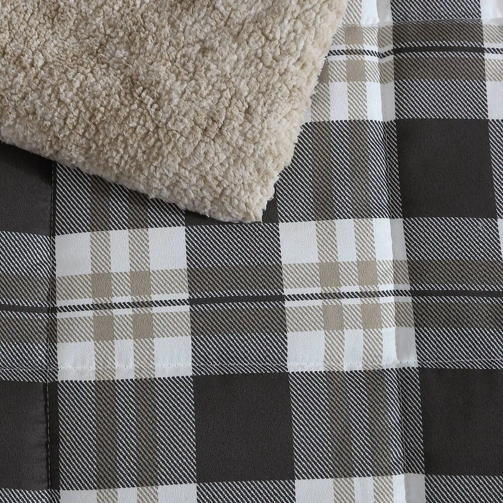 Lewes Grey Full/Queen Reversible Comforter & Sham Set 2 Lewes Grey Full/Queen Reversible Comforter & Sham Set