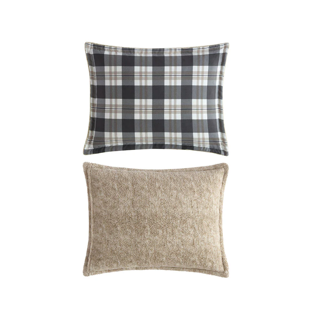 Lewes Grey Full/Queen Reversible Comforter & Sham Set 5 Lewes Grey Full/Queen Reversible Comforter & Sham Set