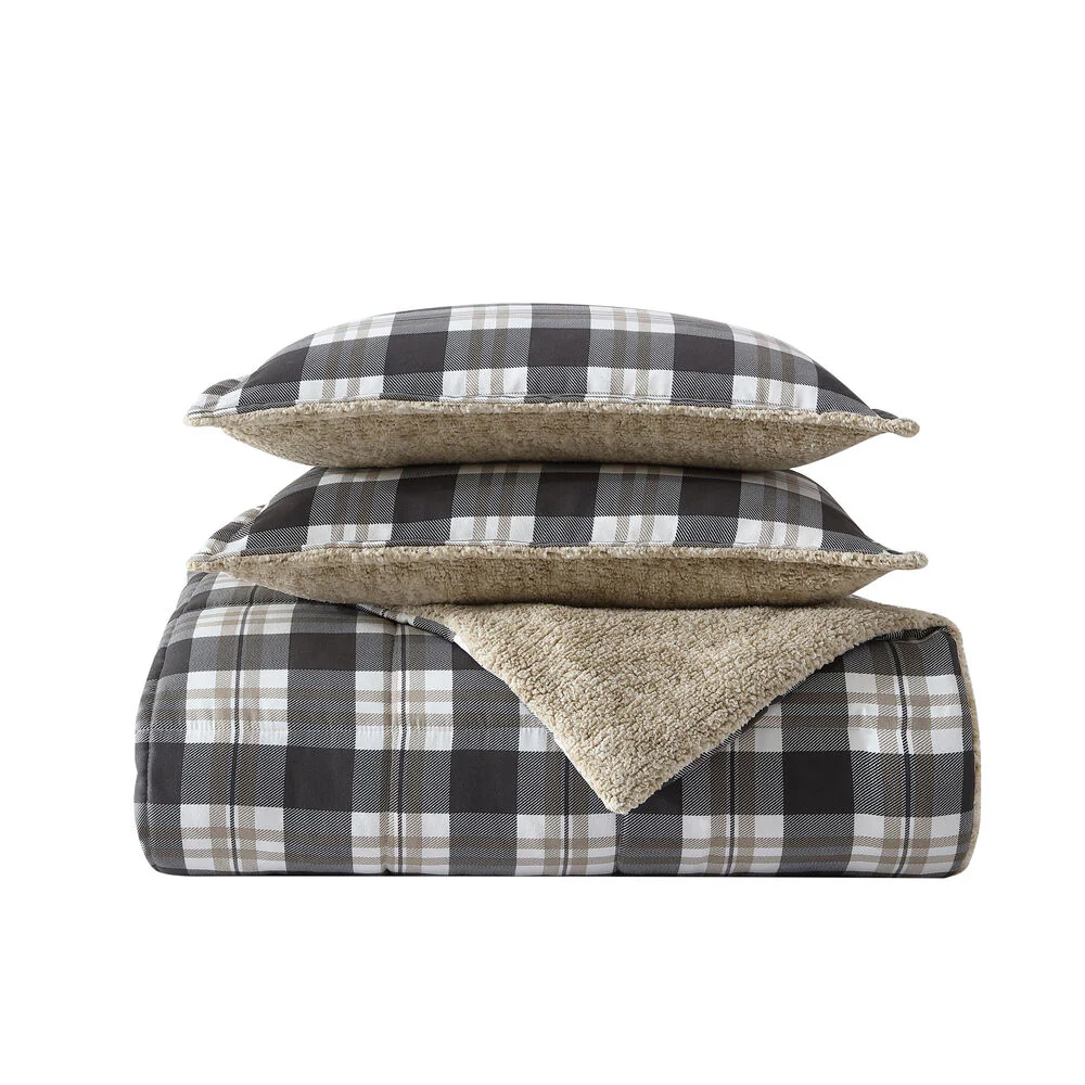 Lewes Grey Full/Queen Reversible Comforter & Sham Set 6 Lewes Grey Full/Queen Reversible Comforter & Sham Set