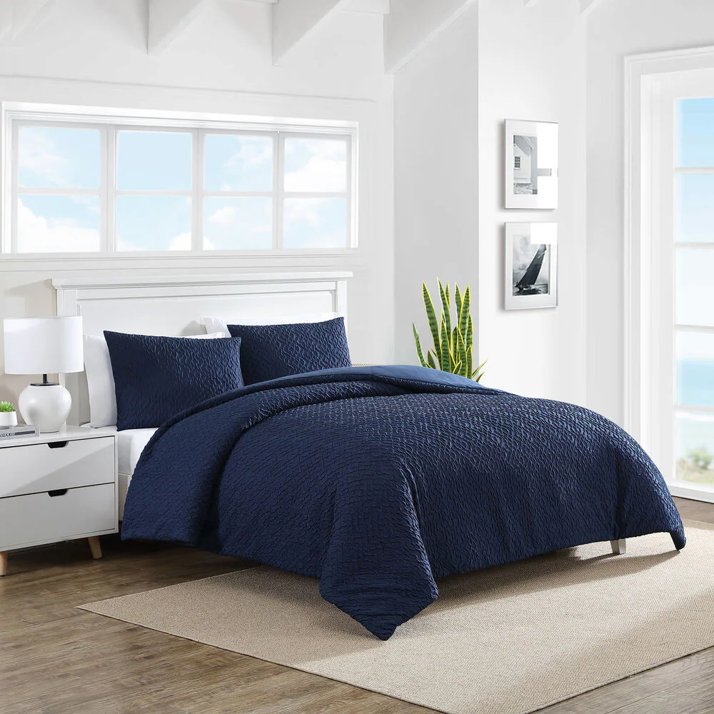 Point Harbor Navy Full/Queen Reversible Comforter & Sham Set 1 Point Harbor Navy Full/Queen Reversible Comforter & Sham Set