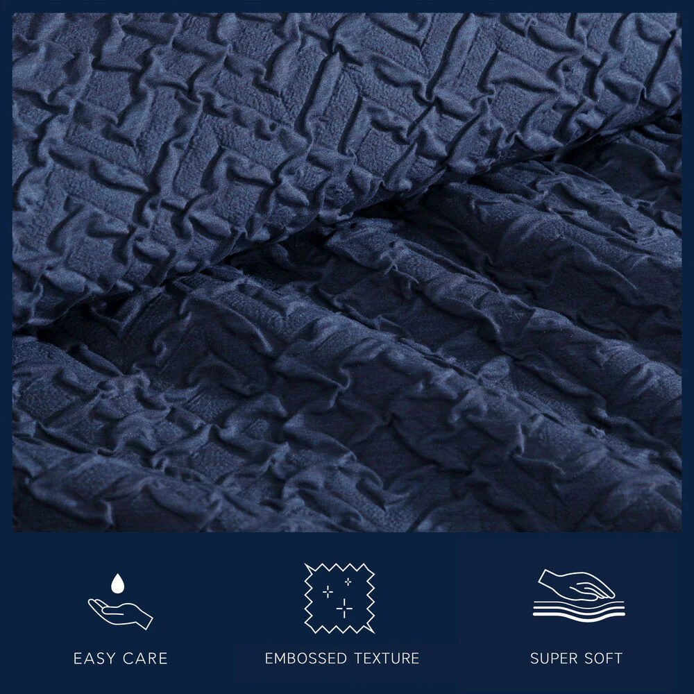 Point Harbor Navy Full/Queen Reversible Comforter & Sham Set 8 Point Harbor Navy Full/Queen Reversible Comforter & Sham Set