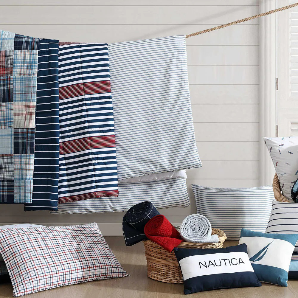 Kennedy Stripe Navy Twin/Twin XL Comforter & Sham Set 4 Kennedy Stripe Navy Twin/Twin XL Comforter & Sham Set