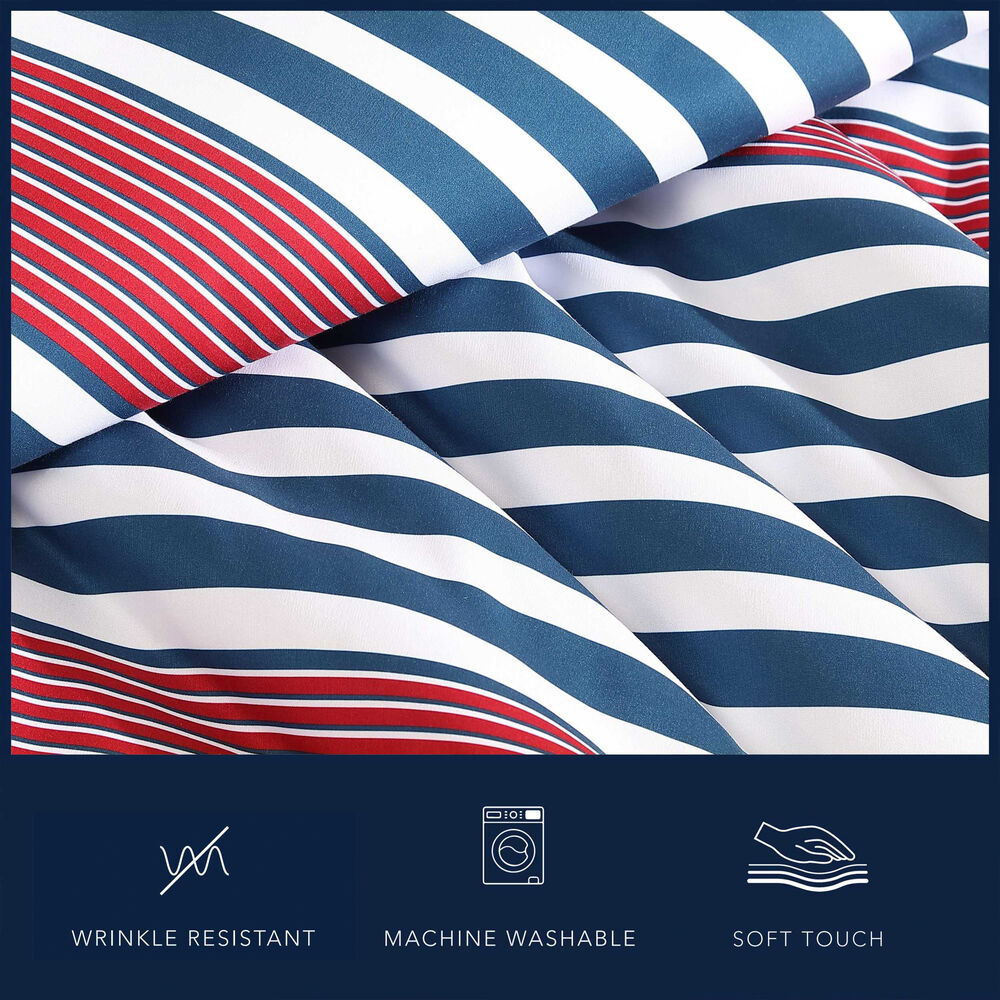 Kennedy Stripe Navy Twin/Twin XL Comforter & Sham Set 6 Kennedy Stripe Navy Twin/Twin XL Comforter & Sham Set