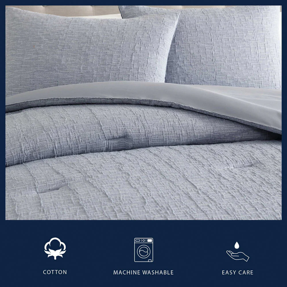 Nautical Stitch Grey Twin Comforter-Sham Set 4 Nautical Stitch Grey Twin Comforter-Sham Set