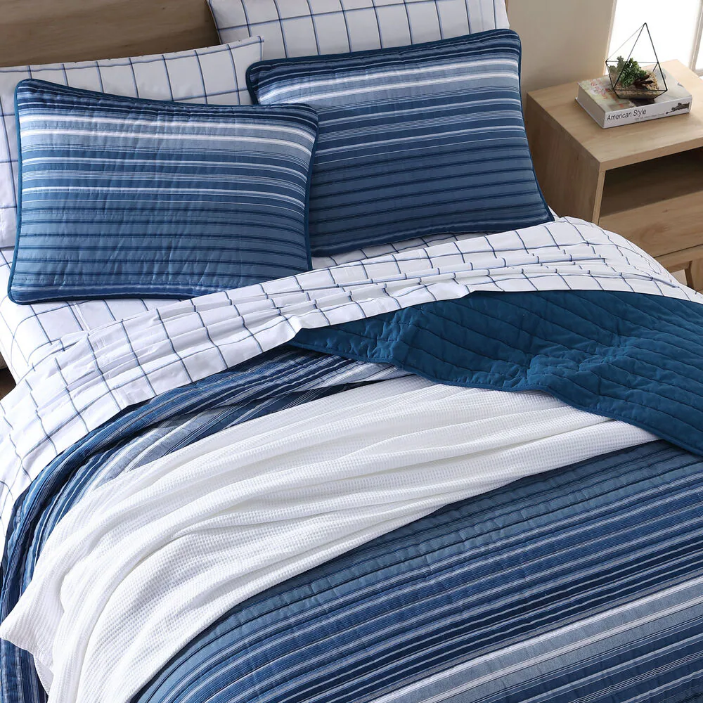 COVESIDE BLUE FULL/QUEEN QUILT-SHAM SET