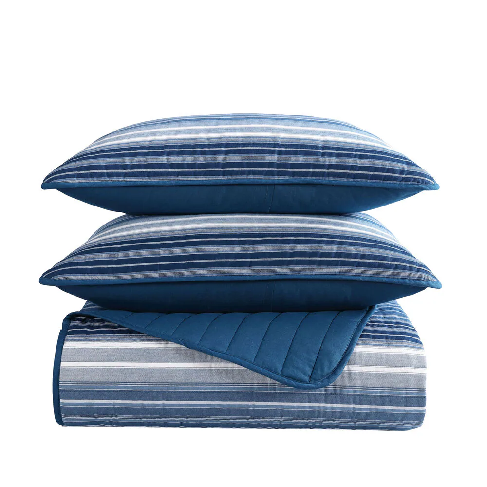 COVESIDE BLUE FULL/QUEEN QUILT-SHAM SET 8 COVESIDE BLUE FULL/QUEEN QUILT-SHAM SET
