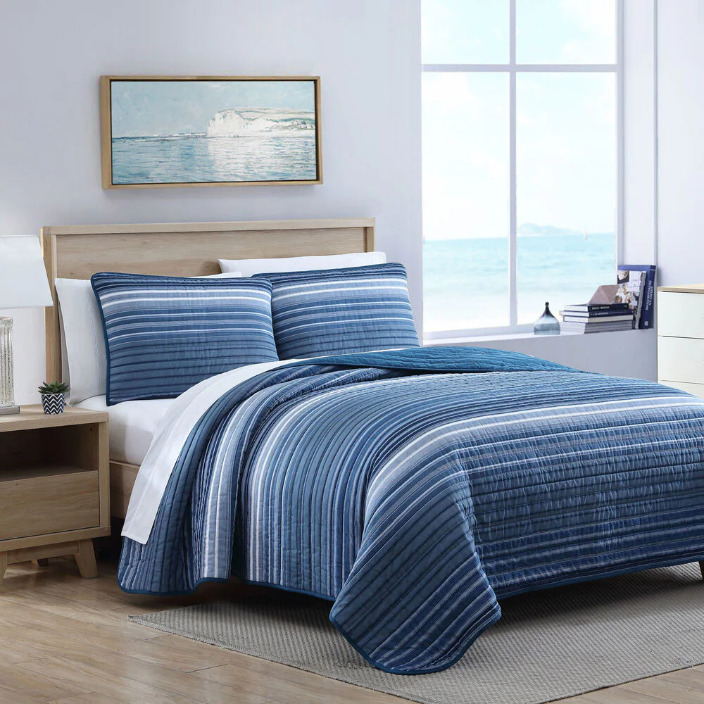 COVESIDE BLUE KING QUILT-SHAM SET