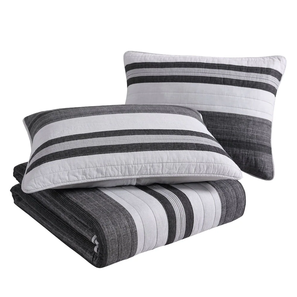 ARDMOORE GREY TWIN QUILT SHAM SET 5 ARDMOORE GREY TWIN QUILT SHAM SET