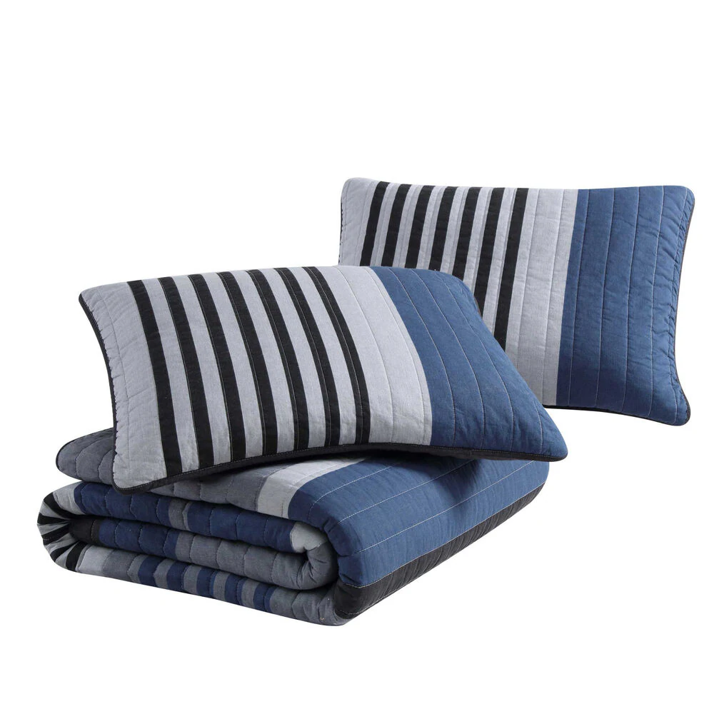 Rendon Charcoal King Quilt & Sham Set 4 Rendon Charcoal King Quilt & Sham Set
