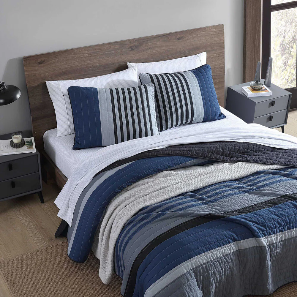 Rendon Charcoal King Quilt & Sham Set 5 Rendon Charcoal King Quilt & Sham Set