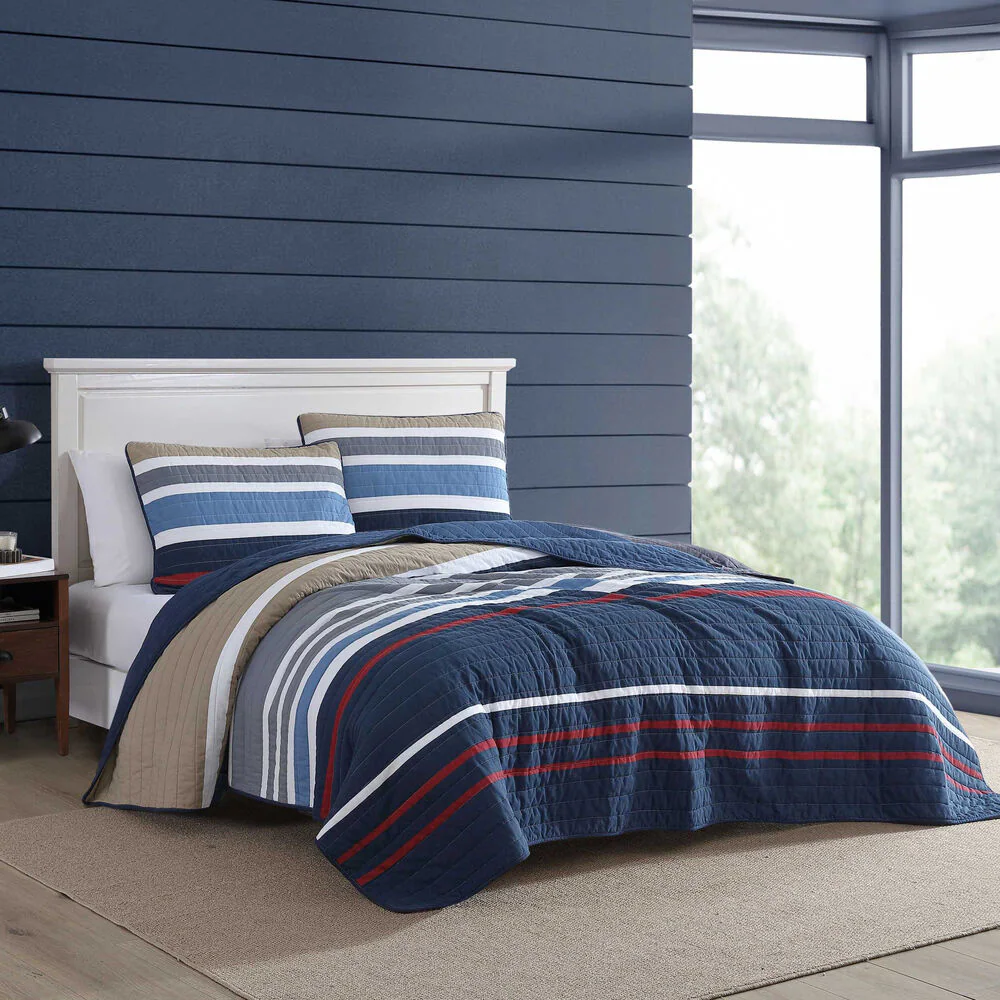 Bradford Navy Full/Queen Quilt & Sham Set