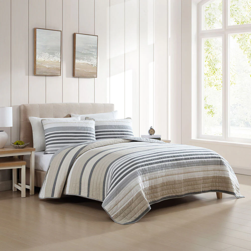 Dover Beige King Quilt-Sham Set