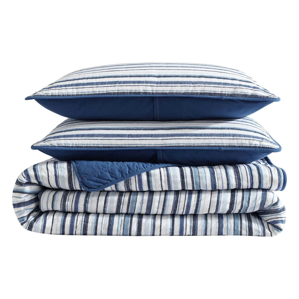Pembrook Blue Twin Quilt-Sham Set 4 Pembrook Blue Twin Quilt-Sham Set