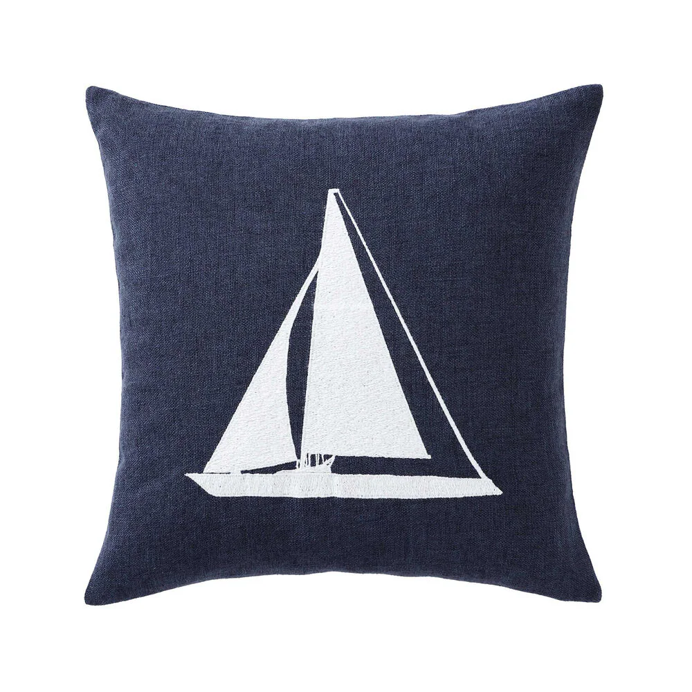 Sailboat Horizons Navy Decorative Pillow 1 Sailboat Horizons Navy Decorative Pillow