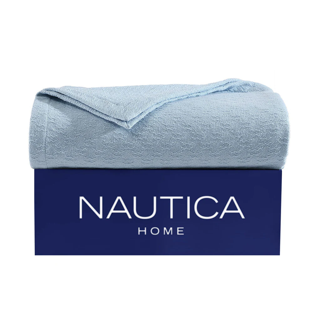 Ripple Cove Blue Twin Blanket 1 Ripple Cove Blue Twin Blanket
