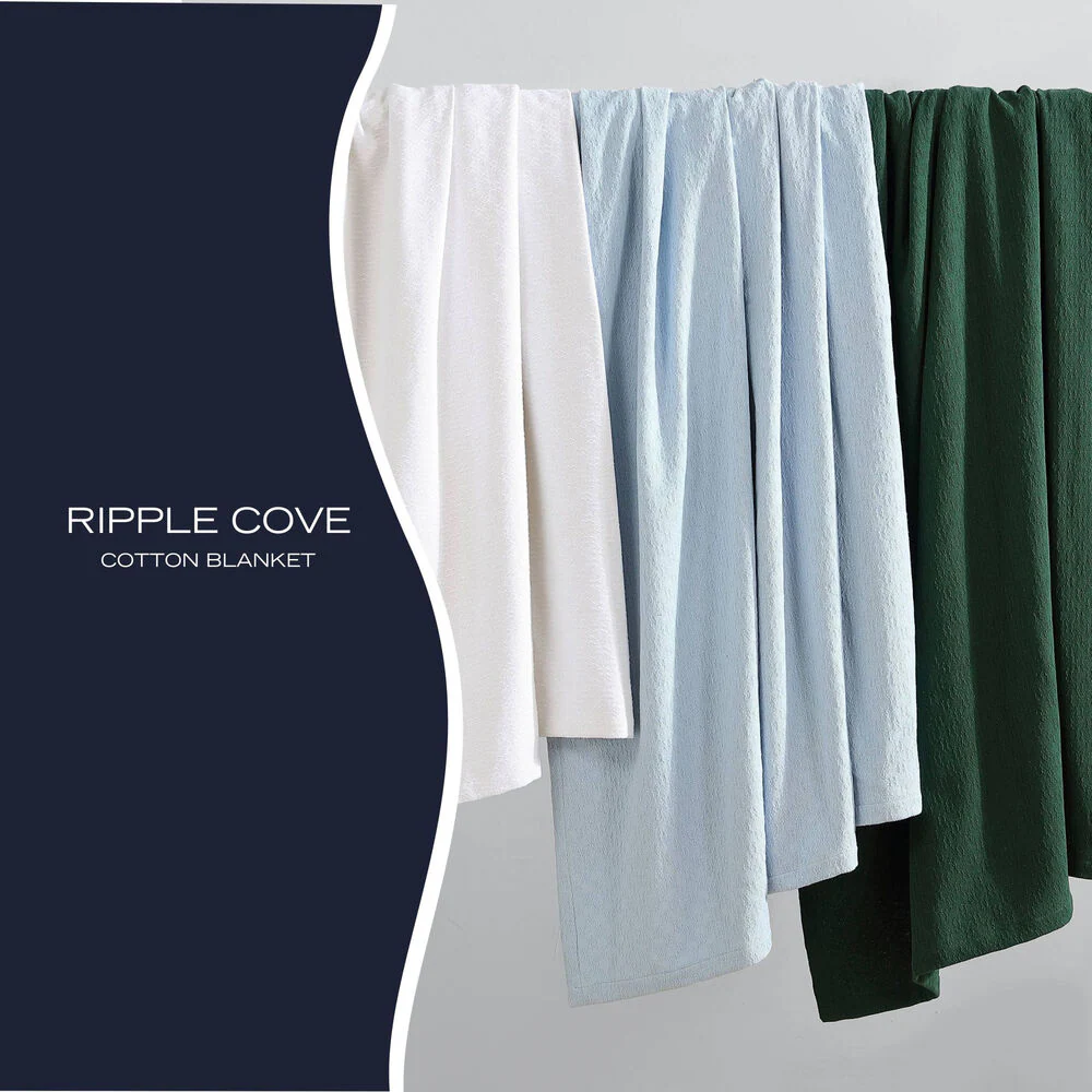 Ripple Cove Blue Twin Blanket 9 Ripple Cove Blue Twin Blanket