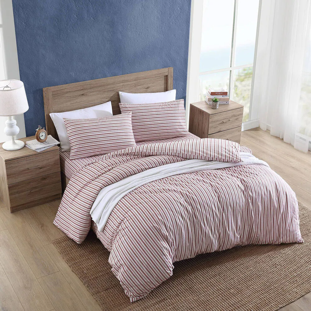 Coleridge Striped Red King Duvet Cover 2 Coleridge Striped Red King Duvet Cover