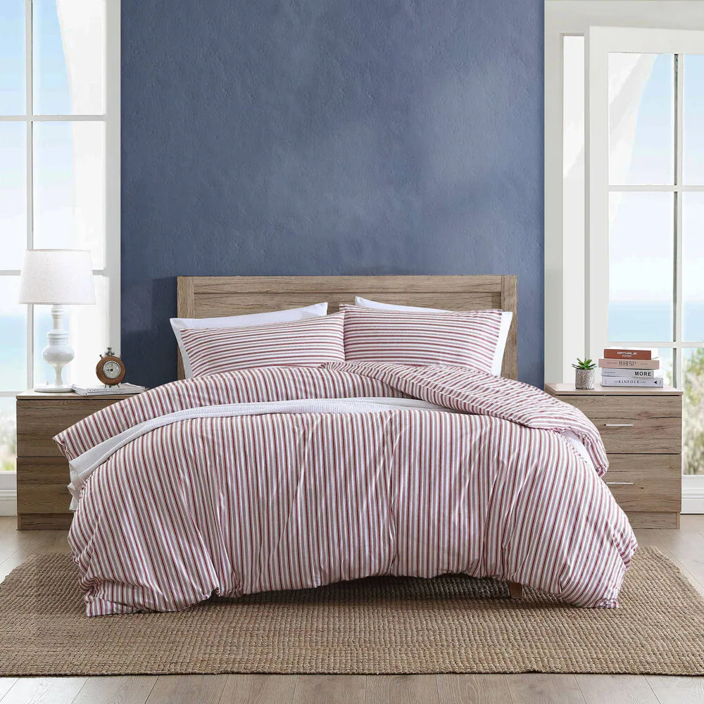 Coleridge Striped Red King Duvet Cover 4 Coleridge Striped Red King Duvet Cover