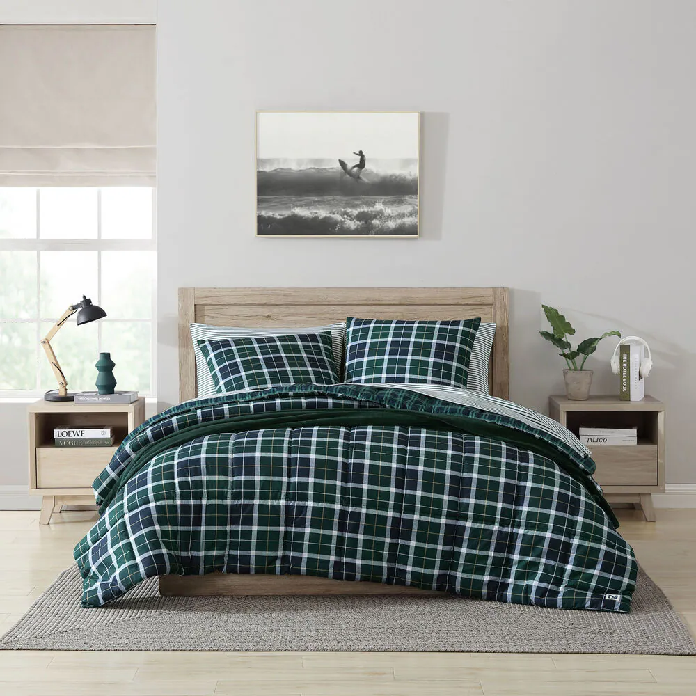 Northsail Plaid Navy Twin Reversible Duvet Cover & Sham Set 4 Northsail Plaid Navy Twin Reversible Duvet Cover & Sham Set